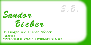 sandor bieber business card
